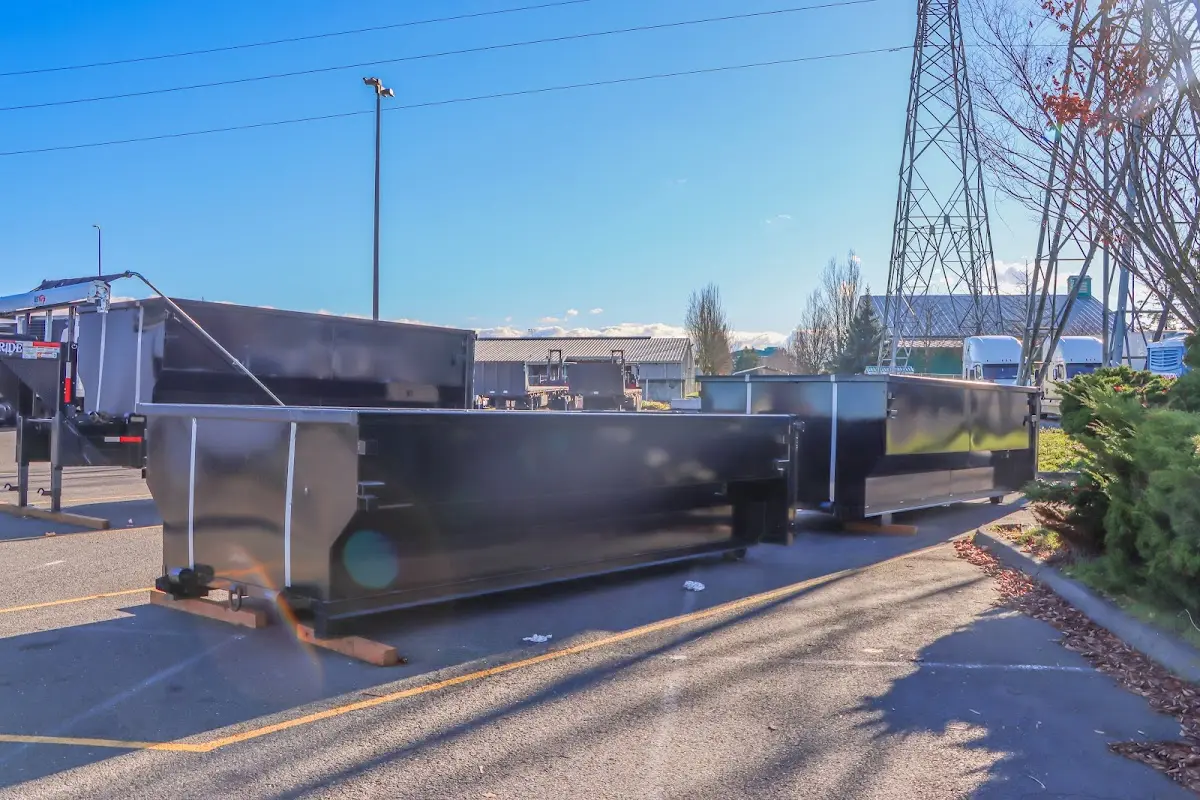 Roll-off dumpster ready for waste disposal at job site for Construction Dumpster Rental in Hudson